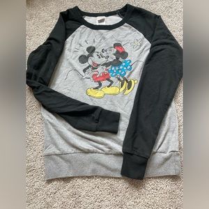 Mickey and Minnie kiss distressed crewneck